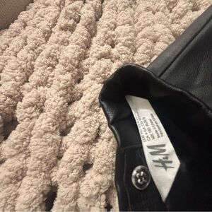 H&M Black Faux Leather Trousers